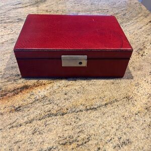 Chic Red Leather Storage Box